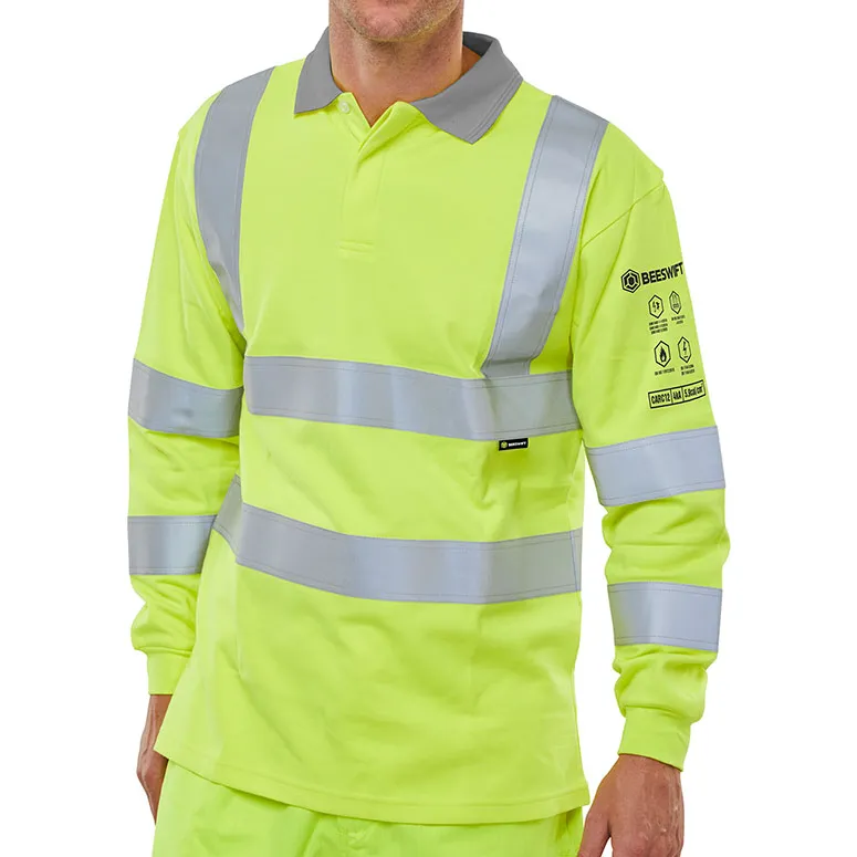 Beeswift ARC Compliant Hi-Vis Anti-Static Polo Shirt — Saturn Yellow